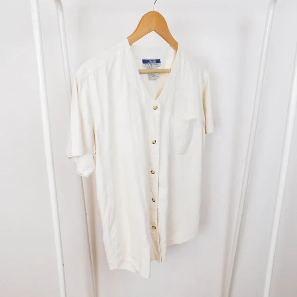 Vintage Cream Button Down Shirt - Picture 3 of 6
